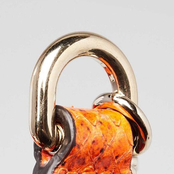 Gucci Orange/Black Python Jackie Notte Mini Chain Bag - Picture 5 of 12